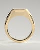 Mackenzie - Radiant East West Bezel Solitaire with Signet Band Engagement Ring - 18k Yellow Gold
