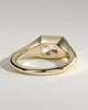 Mackenzie - Radiant East West Bezel Solitaire with Signet Band Engagement Ring - 18k Yellow Gold