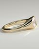 Mackenzie - Radiant East West Bezel Solitaire with Signet Band Engagement Ring - 18k Yellow Gold