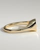 Mackenzie - Radiant East West Bezel Solitaire with Signet Band Engagement Ring - 18k Yellow Gold