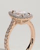 Madeline  Pear Cathedral Halo with Pav - 18k Rose Gold