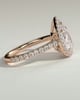 Madeline  Pear Cathedral Halo with Pav - 18k Rose Gold
