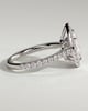 Madeline  Pear Cathedral Halo with Pav - 18k White Gold