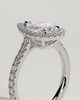 Madeline  Pear Cathedral Halo with Pav - 18k White Gold