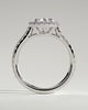 Madeline  Pear Cathedral Halo with Pav - 18k White Gold