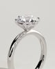 Mahlia - Round Solitaire with Sweeping Micro Pav - 18k White Gold