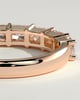 Maia - Radiant East West Accent Stone with Closed Basket Setting Wedding Ring - 18k Rose Gold
