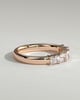 Maia - Radiant East West Accent Stone with Closed Basket Setting Wedding Ring - 18k Rose Gold