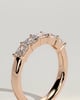 Maia - Radiant East West Accent Stone with Closed Basket Setting Wedding Ring - 18k Rose Gold