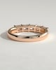 Maia - Radiant East West Accent Stone with Closed Basket Setting Wedding Ring - 18k Rose Gold