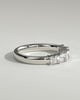 Maia - Radiant East West Accent Stone with Closed Basket Setting Wedding Ring - 18k White Gold