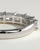 Maia - Radiant East West Accent Stone with Closed Basket Setting Wedding Ring - 18k White Gold