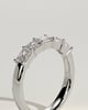 Maia - Radiant East West Accent Stone with Closed Basket Setting Wedding Ring - 18k White Gold