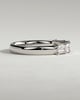 Maia - Radiant East West Accent Stone with Closed Basket Setting Wedding Ring - 18k White Gold