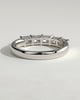 Maia - Radiant East West Accent Stone with Closed Basket Setting Wedding Ring - 18k White Gold