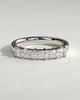 Maia - Radiant East West Accent Stone with Closed Basket Setting Wedding Ring - 18k White Gold