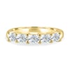 Maia - 5 Stone East West Radiant Wedding Band - 18k Yellow Gold