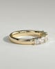 Maia - Radiant East West Accent Stone with Closed Basket Setting Wedding Ring - 18k Yellow Gold