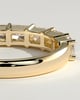 Maia - Radiant East West Accent Stone with Closed Basket Setting Wedding Ring - 18k Yellow Gold
