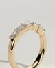 Maia - Radiant East West Accent Stone with Closed Basket Setting Wedding Ring - 18k Yellow Gold