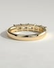 Maia - Radiant East West Accent Stone with Closed Basket Setting Wedding Ring - 18k Yellow Gold