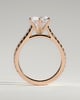 Maisy - 6 Claw Cathedral Round Solitaire with French Pav - 18k Rose Gold
