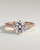 Maisy - 6 Claw Cathedral Round Solitaire with French Pav - 18k Rose Gold