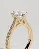 Maisy - 6 Claw Cathedral Round Solitaire with French Pav - 18k Yellow Gold