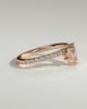 Mara - Pear Round Accent Stone with Curved Pave Band Wedding Ring - 18k Rose Gold