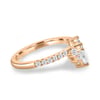 Mara - Curved Pave Band with Accent Stones - 18k Rose Gold