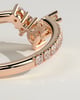 Mara - Pear Round Accent Stone with Curved Pave Band Wedding Ring - 18k Rose Gold