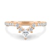 Mara - Curved Pave Band with Accent Stones - 18k Rose Gold