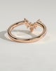 Mara - Pear Round Accent Stone with Curved Pave Band Wedding Ring - 18k Rose Gold