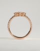 Mara - Pear Round Accent Stone with Curved Pave Band Wedding Ring - 18k Rose Gold