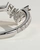 Mara - Pear Round Accent Stone with Curved Pave Band Wedding Ring - 18k White Gold