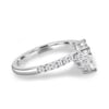 Mara - Curved Pave Band with Accent Stones - 18k White Gold