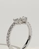 Mara - Pear Round Accent Stone with Curved Pave Band Wedding Ring - 18k White Gold