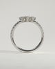 Mara - Pear Round Accent Stone with Curved Pave Band Wedding Ring - 18k White Gold