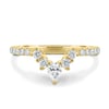 Mara - Curved Pave Band with Accent Stones - 18k Yellow Gold