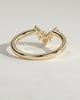 Mara - Pear Round Accent Stone with Curved Pave Band Wedding Ring - 18k Yellow Gold