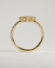 Mara - Pear Round Accent Stone with Curved Pave Band Wedding Ring - 18k Yellow Gold