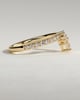 Mara - Pear Round Accent Stone with Curved Pave Band Wedding Ring - 18k Yellow Gold