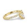 Mara - Curved Pave Band with Accent Stones - 18k Yellow Gold