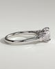 Marina - Round Claw Trilogy with Tapered Baguette Side Stones and Cathedral Setting Engagement Ring - 18k White Gold