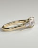 Marina - Round Claw Trilogy with Tapered Baguette Side Stones and Cathedral Setting Engagement Ring - 18k Yellow Gold