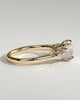 Marina - Round Claw Trilogy with Tapered Baguette Side Stones and Cathedral Setting Engagement Ring - 18k Yellow Gold