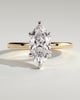 Marly - Classic Marquise 6 Claw Solitaire Engagement Ring - 18k Yellow Gold / 18k White Gold Low Setting
