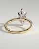 Marly - Classic Marquise 6 Claw Solitaire Engagement Ring - 18k Yellow Gold / 18k White Gold Low Setting
