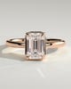 Matisse - Emerald Bezel Frame Solitaire with Claws - 18k Rose Gold