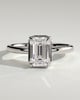 Matisse - Emerald Bezel Frame Solitaire with Claws - 18k White Gold